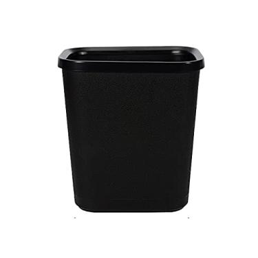 Imagem de pcagfaajmh Latas de lixo pequena lixeira cesto de lixo espaços estreitos caixote do lixo para quarto, banheiro, escritório, cozinha, casa (Capacidade: 15L Cor: Cinza) (Preto 15L)