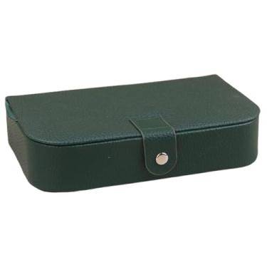 Imagem de Colaxi Estojo Organizador Multifuncional para Joias, Ideal para Presentear Mulheres e Meninas, Compacto e Portátil, em Couro PU, para Brincos, Verde