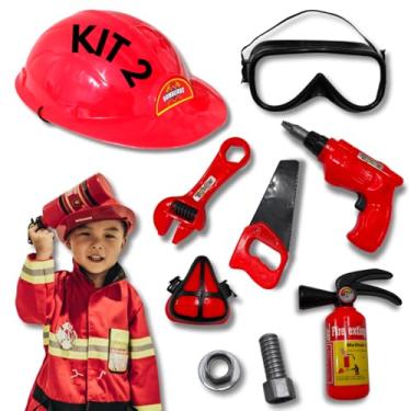 Imagem de Kit Bombeiro Engenheiro Infantil Ferramentas Capacete Serra (KIT 2 BOMBEIRO)