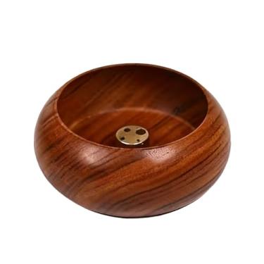 Imagem de Suporte de incenso para uso interno com vários tipos de incenso, como sândalo e madeira de ágar, design poroso para coletar cinzas e também serve temporizador para ioga, cor jacarandá vermelho
