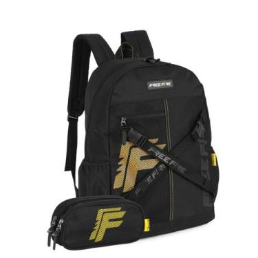Imagem de Mochila Costas Free Fire Batalha Real Estojo Escolar Duplo - Luxcel