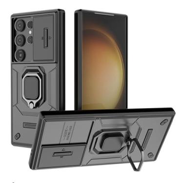 Imagem de LTLMYDAM Capa fina para Samsung Galaxy S26 Ultra/S26 Plus/S26, Anel Magnético Cool Shell Câmera Deslizante Militar À Prova de Choque, Capa Armadura Preta, S26 Ultra
