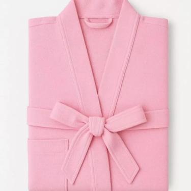 Imagem de Roupão de Banho Unissex Adulto – Tecido Atoalhado Confortável, Ideal para Casa, Relaxamento e Após Banho (Rosa)