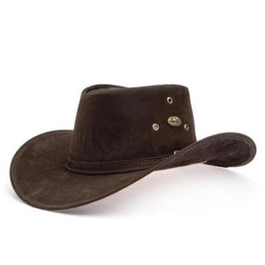 Imagem de 1654KP-Chapéu Estilo Americano em Couro Legitimo Linha Texas Cor:;Tamanho:M-Masculino