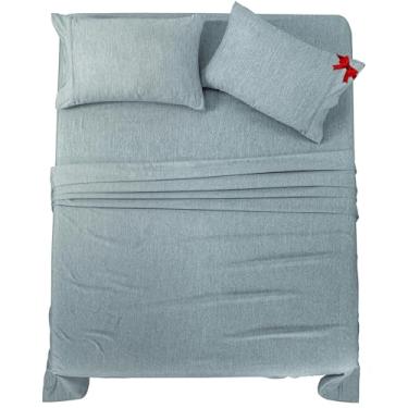 Imagem de Utopia Bedding Jogo de lençol completo – 4 peças para cama king size, microfibra macia e respirável, inclui 1 lençol com elástico, 1 lençol de cima e 2 fronhas (cinza mesclado)