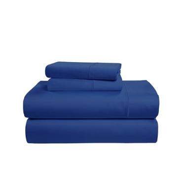 Imagem de LANE LINEN Jogo de lençol Queen 100% algodão egípcio, hotel de luxo, grosso, totalmente elástico, mercerizado, conjunto de lençóis de cama e fronhas resistentes ao desbotamento - Vela marítima