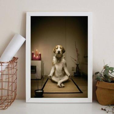 Imagem de Quadro Decorativo Cachorro Meditando 33X24Cm
