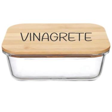 Imagem de Pote Hermético Vidro e Tampa de Bambu (1 Litro) Vinagrete - Lehavi, Vi