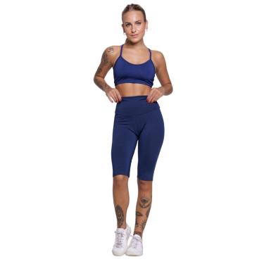 Imagem de Conjunto Bermuda Ciclista E Top Alça Fina Serra e Mar Roupa Para Academia Moda Fitness-Feminino