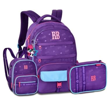 Imagem de Kit Mochila com Lancheira 2 em 1 e Estojo Box Rebecca Bonbon-Feminino