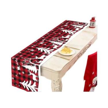 Imagem de Caminho De Mesa Xadrez Buffalo Feliz Natal 2025 Decorações De Mesa De 