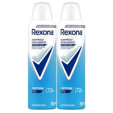 Imagem de Kit Desodorante Aerosol Rexona Cotton Dry Azul 150ml - 2 unidades