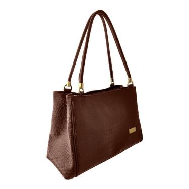 Imagem de Bolsa Estruturada Topgrife Couro Marrom