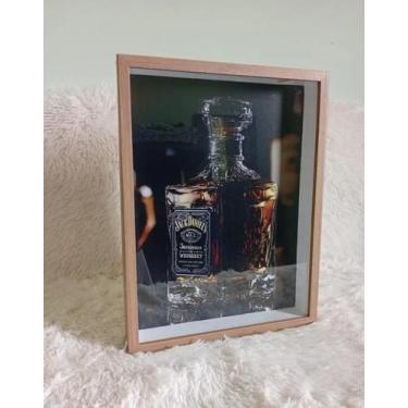 Imagem de Porta Rolhas Tampinhas Alto Padrão Quadro Decorativo com vidro 40cm - 