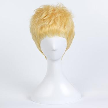 Imagem de Peruca masculina loira curta cosplay peruca Halloween para jogos