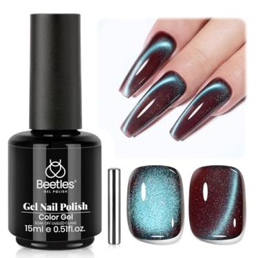 Imagem de Esmalte Beetles Brown Cat Eye Gel – Aurora Mocha Cat Eye Gel Polish, 15 ml Azul Pó Marrom Glitter Outono Gel Esmalte Magnético Efeito Brilho Imerso Absorver UV Design Arte Manicure Presentes para