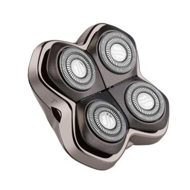 Imagem de Skull Shaver Lâmina de substituição de cabeça Forte PRO 4 - Lâmina de barbear para barbear molhado e seco - Design de cabeças rotativas - Aço inoxidável japonês - Compatível com barbeadores Pitbull