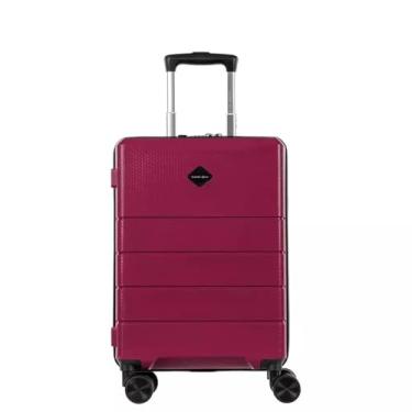 Imagem de Mala de Viagem de Bordo 10kg Sestini Polipropileno Cadeado TSA Rodas Duplas Silenciosas 360° (Vinho, Bordo)