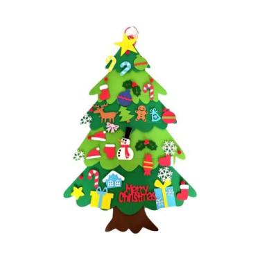 Imagem de Árvore De Natal De Feltro LED DIY, Brinquedo Para Crianças, Ornamentos