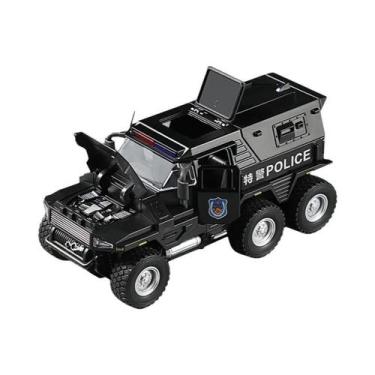 Imagem de Caminhão De Polícia SWAT Em Escala 1:32, Modelo Diecast Com Som E Luz,