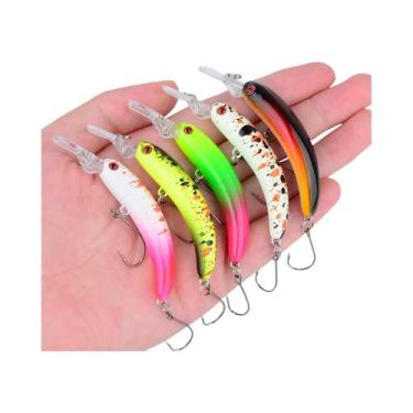 Imagem de Isca Artificial Minnow De Afundamento Lento 5 Peças Com Anzol Afiado P