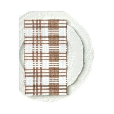 Imagem de Guardanapos De Papel Xadrez Café 33x40cm 20un. Decoração De Festa De F