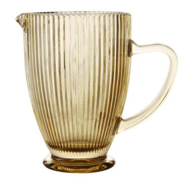 Imagem de Jarra de Vidro Canelada Versalhes Âmbar 1,3L Mesa Posta Água Suco Bebi