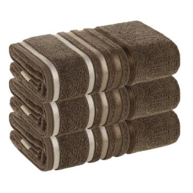 Imagem de Kit 3 Toalhas de Rosto Lumina Karsten Fio Penteado 48x80cm, Gris