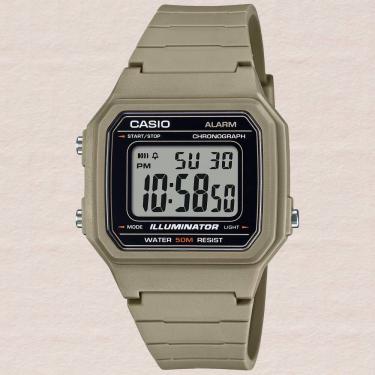 Imagem de Relógio Casio W-217H-5AVDF Unissex Resina Casual Esportivo Bege Resistência À Água 5 ATM