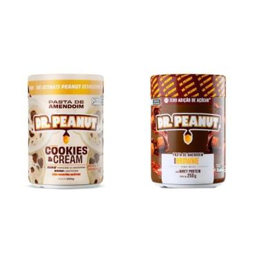 Imagem de Kit 2 Mini Pasta De Amendoim 250g - Dr. Peanut, Cookies & Cream + Brow