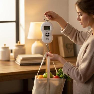 Imagem de Balança Digital Com Gancho 50kg Portátil Precisão Alta Carga Peso Sort