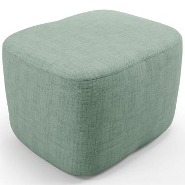 Imagem de Puff Decorativo Orgânico Para Sala Quarto Saori W01 Linho Verde Menta - Lyam Decor