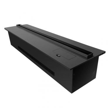 Imagem de Lareira Elétrica Recessível com Simulação de Chama a Vapor d`Água ERoomQ Preta Aço Inox 70cm 128 Cores Ajustáveis Controle Remoto e Painel