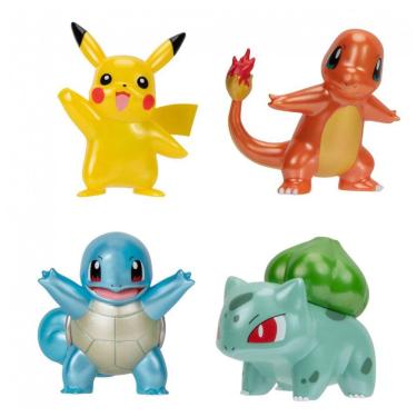 Imagem de Conjunto de figuras Pokémon Select Metallic Battle Pack 7,5 cm Pikachu, Bulbasaur, Squirtle e Charmander