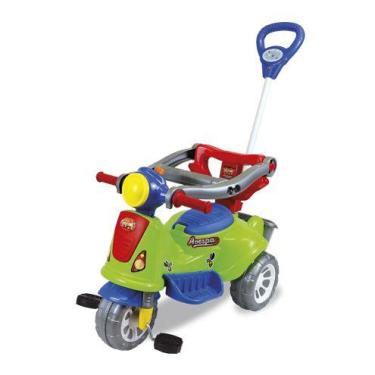 Imagem de Carrinho De Passeio Triciclo Avespa Motoca com Pedal Apoio de Pé e Has