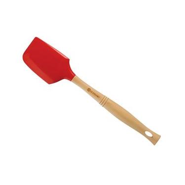 Imagem de ESPÁTULA GRANDE LE CREUSET VÊNUS PRO COM CABO DE MADEIRA EM SILICONE VERMELHO 93007604060000