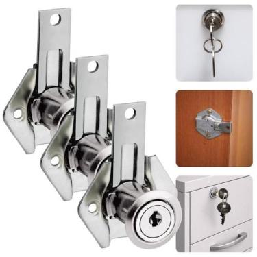 Imagem de Kit Fechadura De Gaveta Móveis Tambor 22mm Lingueta Longa Stam 301LG G