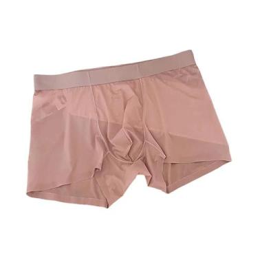 Imagem de Cuecas Boxer Masculinas Ultrafinas De Seda Gelada Respirável Com Secag