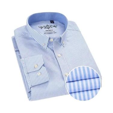Imagem de Camisa Oxford Masculina De Manga Longa Sem Necessidade De Passar Com E
