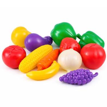 Imagem de 12 Frutinhas Fruta Legumes Plastico Comidinha Brinquedo. - TOY
