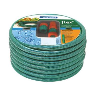 Imagem de Mangueira Flex Tramontina Verde em PVC 3 Camadas 30 m com Engate Rosqu
