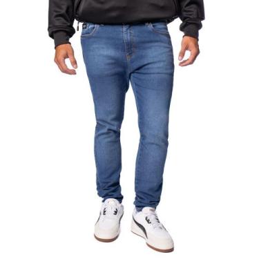 Imagem de Calça Jeans Masculina Super Skinny Max Denim Azul, Azul, 42