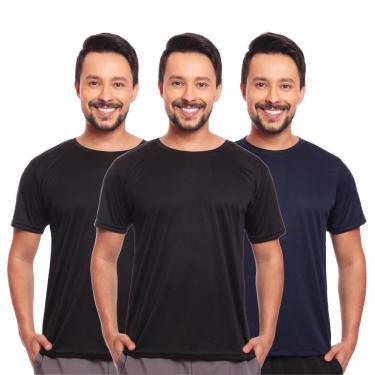 Imagem de Kit 3 Camisas Academia Esportiva Com Proteção Uv Masculina-Masculino