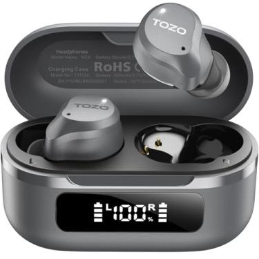 Imagem de TOZO NC9 Hybrid Active Noise Cancelling Wireless Earbuds, ANC in Ear Headphones IPX6 Waterproof Bluetooth 5.0 Stereo Earphones, Immersive Sound Premium Deep Bass Headset,Black
