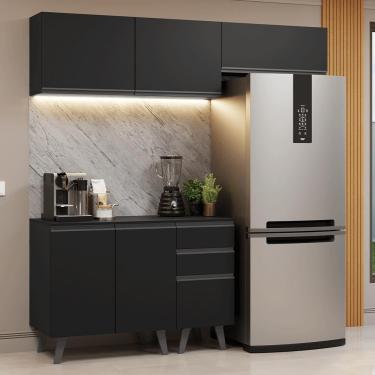 Imagem de Armário de Cozinha Compacta 200 cm Preto Nice Madesa 06 XA