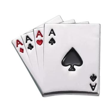 Imagem de Pin De Esmalte Personalizado Com Corações Vermelhos, Espadas, Rei E Ra