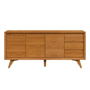 Imagem de Buffet Vertex 3 Portas 3 Gaveta Naturalle Pés Madeira Maciça - Mavaula