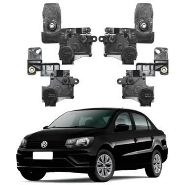 Imagem de Kit Trava Elétrica Dedicada para Portas Modelo VWMN009 Volkswagen Gol G6 e Novo Voyage 4 Portas Preto Instalação Plug