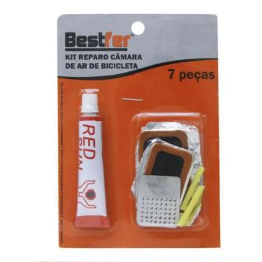 Imagem de Kit de Reparo para Câmara de Ar de Bicicleta BFH0974 para Furos Emergenciais com Lima, Mangueiras e Remendos Preto