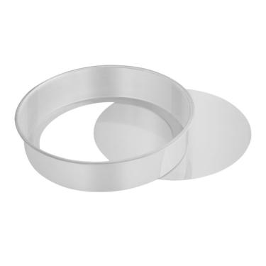 Imagem de Forma para Bolo e Torta Forma Fundo Móvel Alumínio 20CM Baixa com Fundo Removível para Receitas Doces e Salgadas Prata
